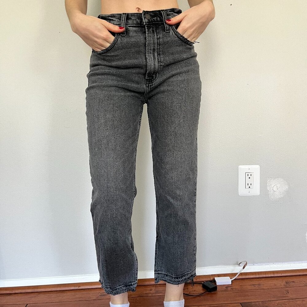 Ankle straight ultra high rise jeans